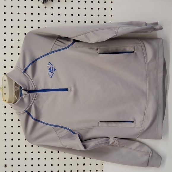 MAJESTIC boys small 1/4 zip pullover gray with blue accent great condition - Picture 1 of 6